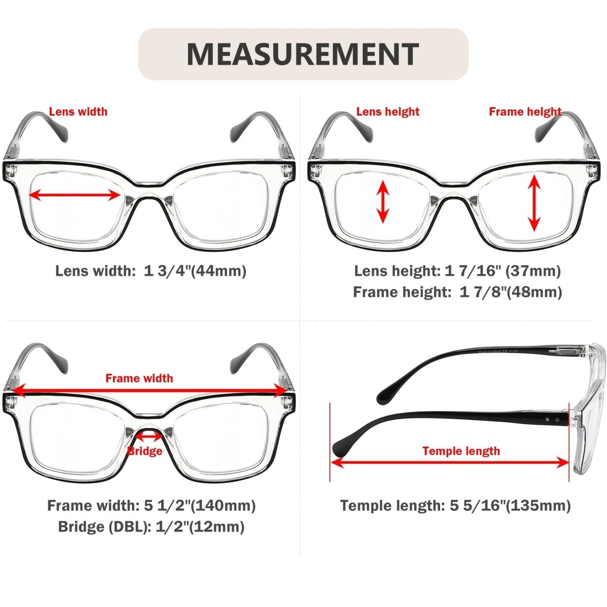 5 Pack Double Color Reading Glasses R2105