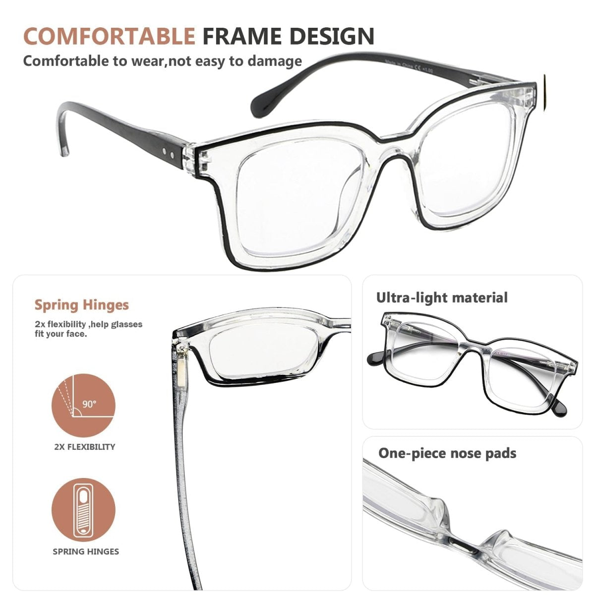 5 Pack Double Color Reading Glasses R2105