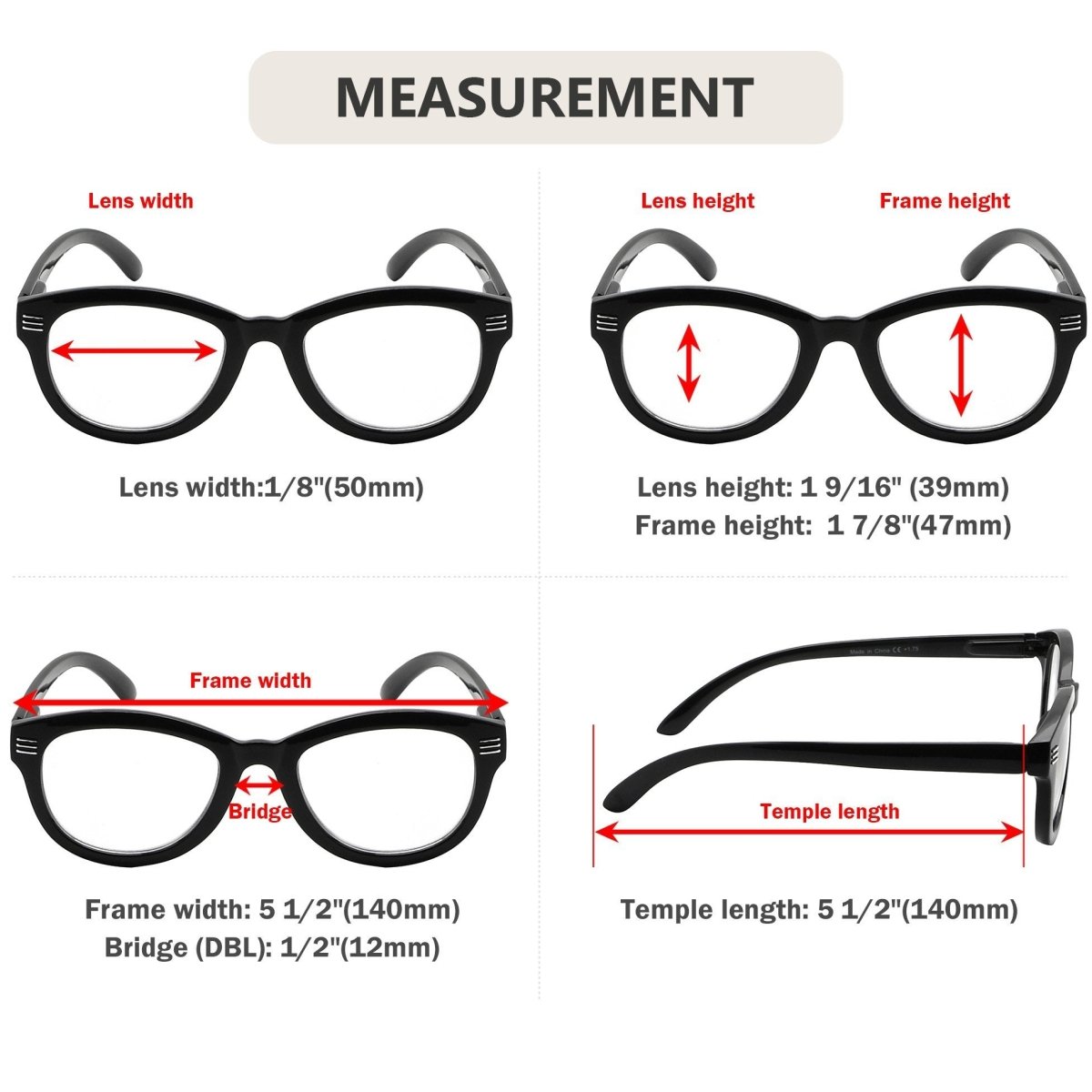 5 Pack Stylish Cat-eye Reading Glasses R2107